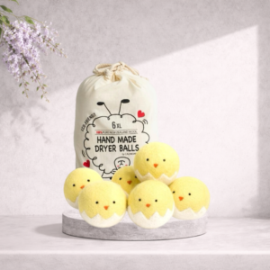 Calindiana 100% Organic Premium New Zealand Wool Dryer Balls, Yellow Chick