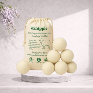 Ezhippie Quality Wool Dryer Balls 6 XL Flower Pack